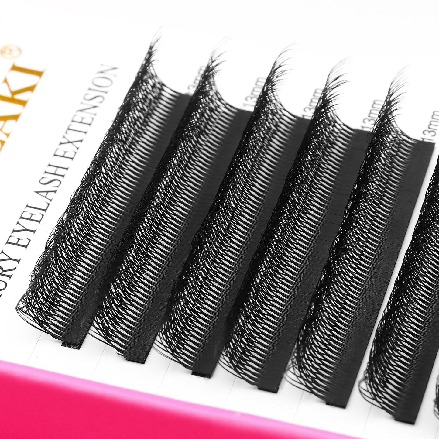 Lash Extensions Double Tips 4D Eyelash Extensions W Shape 0.07mm Thickness C Curl 13mm Premade Fans Easy Fan Volume Lashes Matte Black Crisscross(W-4D-Double Tips-0.07-C,13mm)