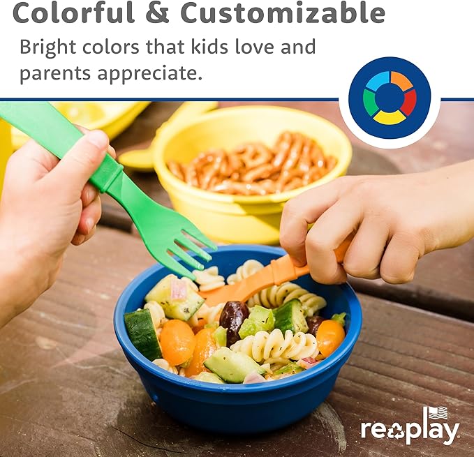 Re-Play Toddler Forks and Spoons Set - 4x4 Utensils Set for Kids - Dishwasher and Microwave Safe - Made in USA - Pack of 8-5.8" x 1.2" x 0.2" - Princess