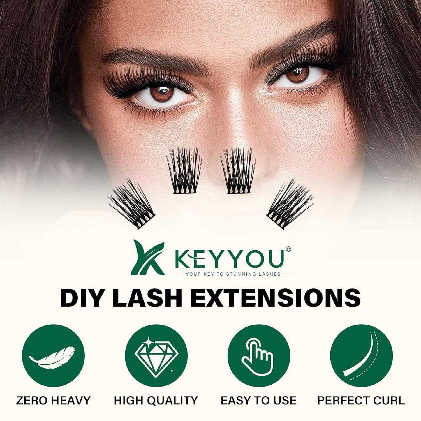 Lash Clusters 144pcs eyelash clusters D Curl 8-18MIX Individual Lashes KEYYOU Air Touch Cluster Lashes Super Lightweight Soft Wispy Comfortable Easy DIY at Home(Air03-D-8-18MIX)