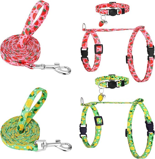 2 Pack Cat Harness and Leash, Escape Proof Adjustable Cat Harness by Guiqulai