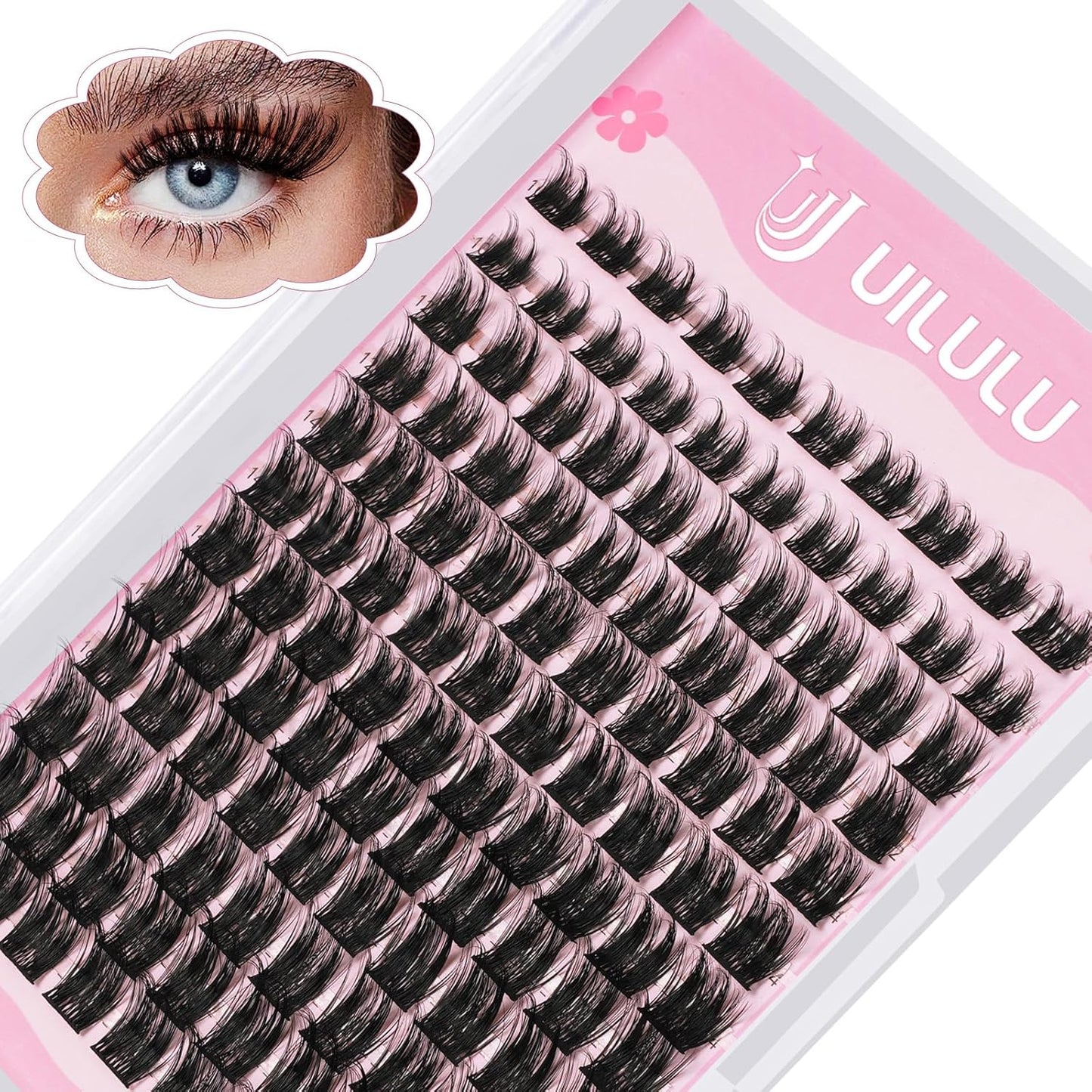 Lash Clusters kit 10-18mm DIY Lash Extension Kit 120 D Curl Lash Clusters 0.07D Wispy Individual Lashes Clusters False Eyelashes Eye Lash Extension Lash Kits Extensions Kit U05 Kit