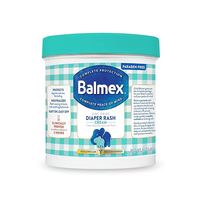 Balmex Complete Protection Daily Baby Diaper Rash Cream, Clinically Proven To Reduce Redness in Just One Use*, with Zinc Oxide + Botanicals, Pediatrician-Recommended & Dermatologist Tested, 16oz