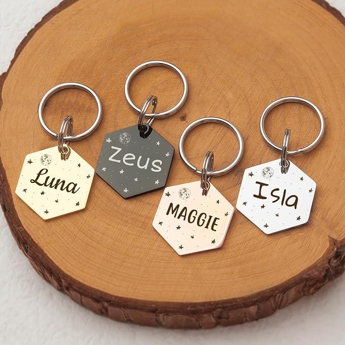 Anavia Small Size Dog Cat ID Tags, Small/XS Personalized Color Plated Stainless - Image 3