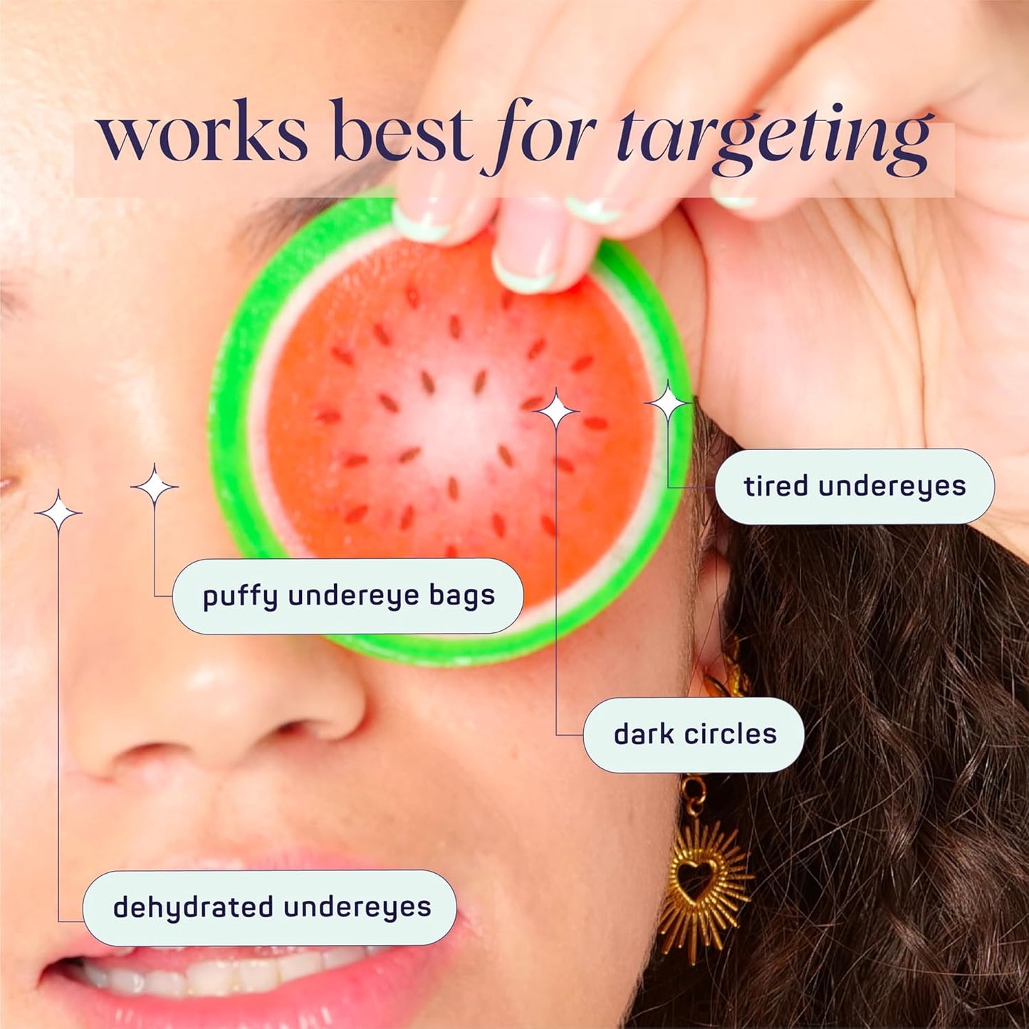 SpaLife Watermelon Cooling Eye Pads, 48 Hydrating Under Eye Patches for Puffiness, Dark Circles, and Tired Eyes, Infused with Hyaluronic Acid, Glycerin, and Vitamin C, Fruity Scent