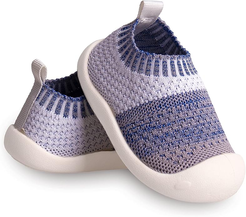 Baby First-Walking Shoes 1-4 Years Kid Shoes Trainers Toddler Infant Boys Girls Soft Sole Non Slip Cotton Canvas Mesh Breathable Lightweight TPR Material Slip-on Sneakers Outdoor