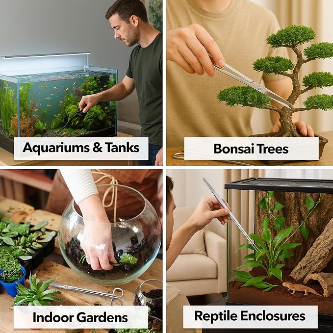 Mandala Crafts 15 Inches Silver Stainless Steel Straight and Curved Aquarium - Image 6