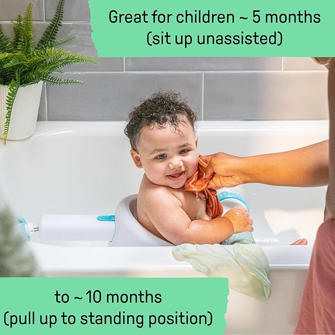 Ingenuity My Bath Seat for Sit-Up Baby Bathing, Sure & Secure Suction Cups, ASTM Safety Tested & Approved, Backrest for Assisted Sitting, Easy Setup & Storage, Pink