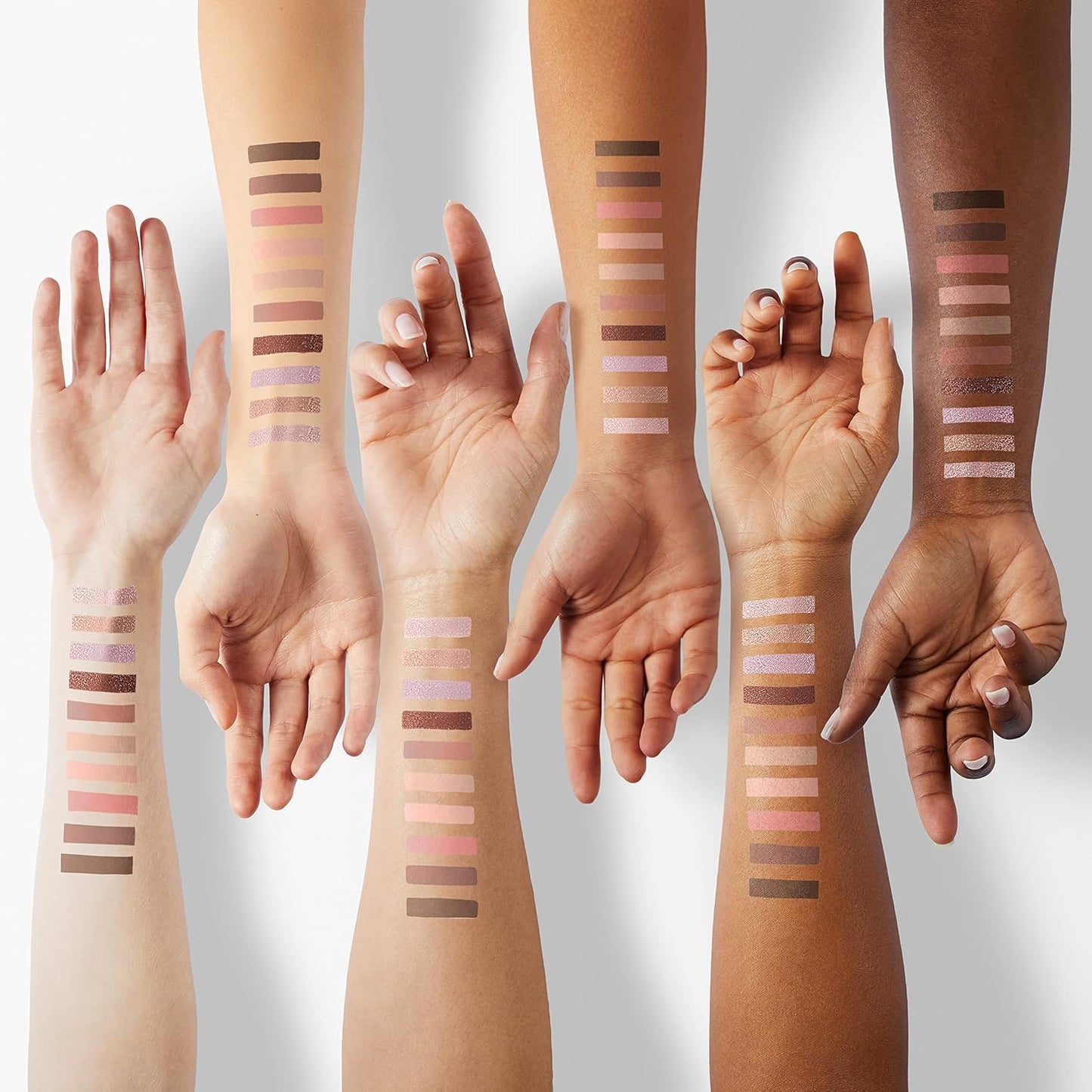 Erinde 10 Colors Eyeshadow Palette Makeup - Matte Shimmer Glitter Eye Shadow, Natural-Looking Korean Eye Makeup, Ultra-Blendable, High Pigmented, Pink Christmas Eyeshadow Palette with Brush, Rose Pink