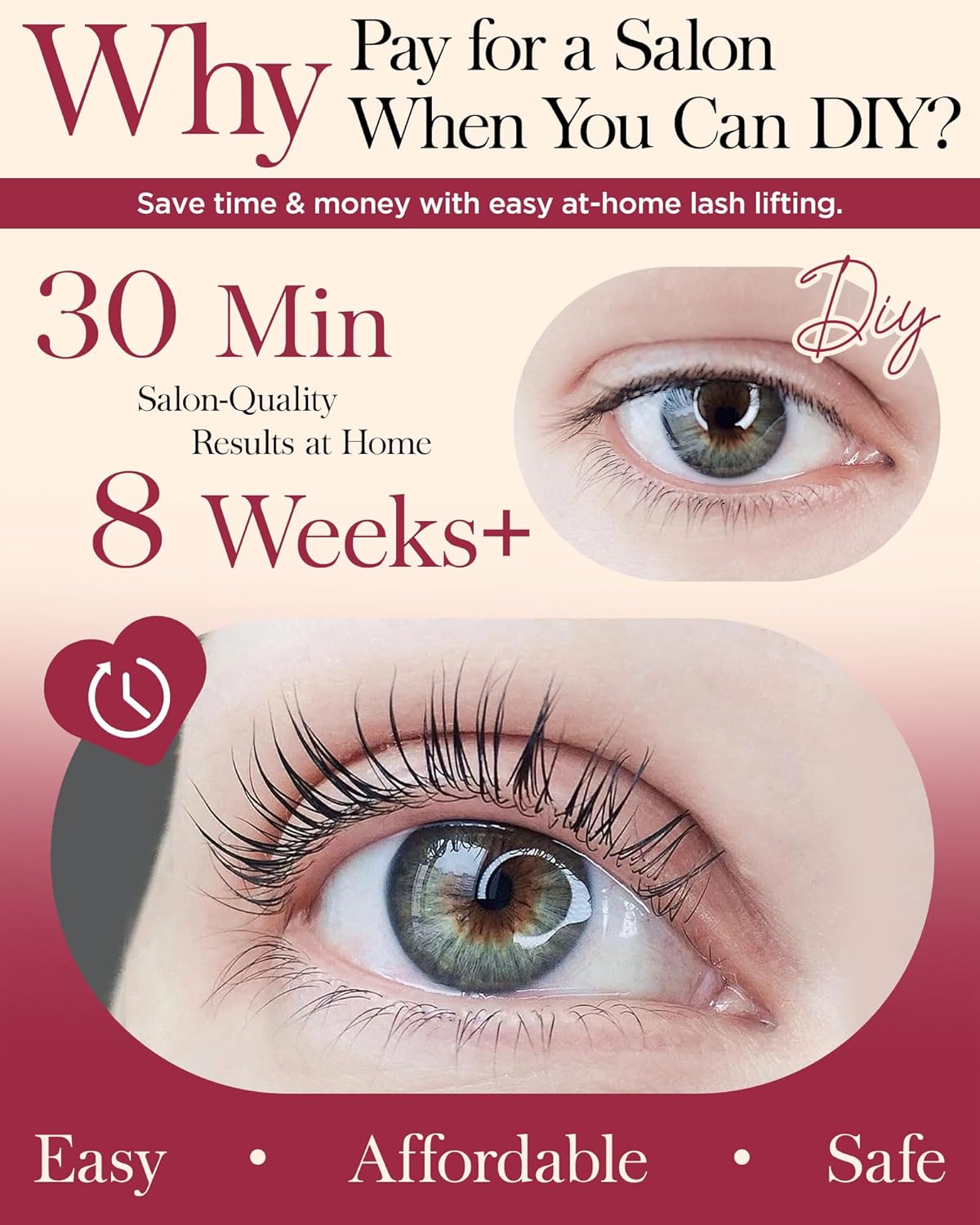 BEYELIAN Lash Lift Kit Eyelash Perm Kit, Professional Instant Perming, Lifting & Curling for Eyelashes, Semi-Permanent Salon & DIY at Home Lash Lift Use for Beginner and Professional 10 Times