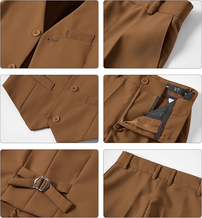 Boys Vest Set Formal Dress Suits Wedding Outfit Dresswear