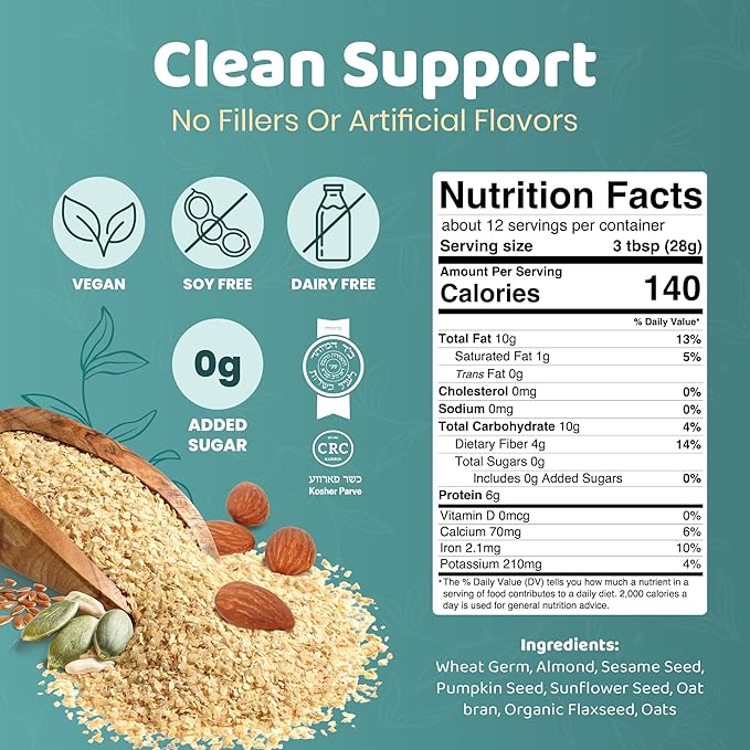 Milkrush Lactation Support for Breastfeeding - Oats Seeds & Almond Lactation Drink Mix - Milk Booster for Breastfeeding Superfood Mix with Omega 3, Iron & Calcium - Kosher Certified - 26oz Bag