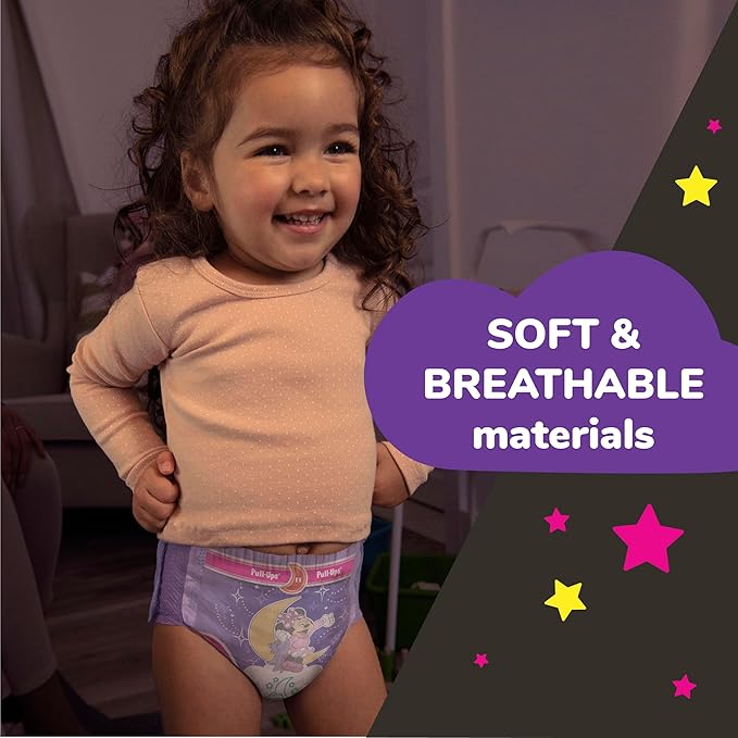 Pull-Ups Girls' Night-Time Potty Training Pants, Size 4T-5T Overnight Training Underwear (38-50 lbs), 52 Ct