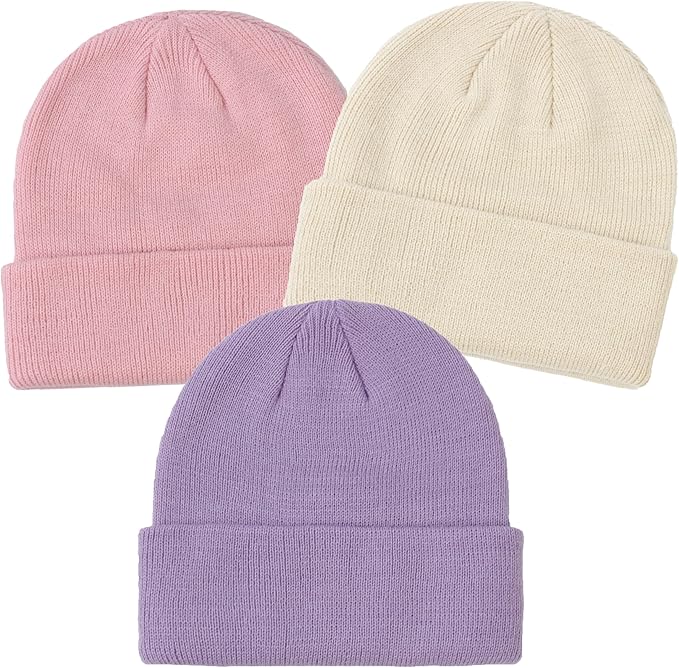 YMYDYFC Baby Beanie 3Pack Toddler Beanie Infant Knit Hat Baby Winter Hats for Boy Girl Winter Clothes Warm Knit Cap 0-6Years
