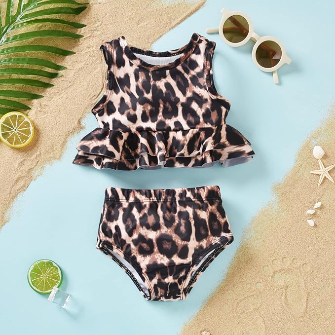 Aalizzwell Toddler Baby Girl Bathing Suit Two Piece Swimsuit Bikini Beach Wear