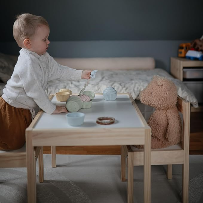 FRIGG Lucky Symmetrical SilkySoft Silicone Baby Pacifier | Made in Denmark | BPA-Free (Cream/Blush, 6-18 Months)