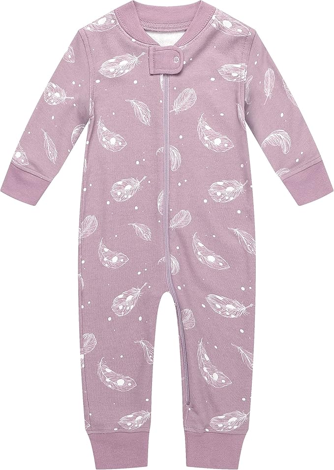 Owlivia Organic Cotton Baby Boy Girl Zip up Sleep 'N Play Pjs, Footless, Long Sleeve