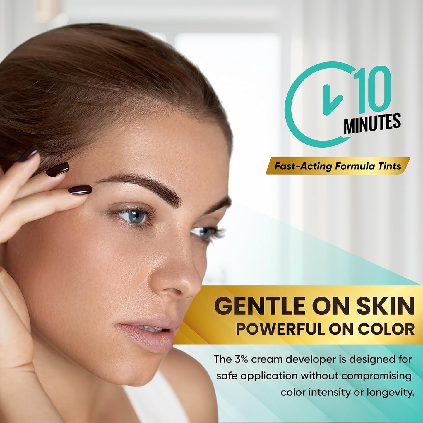 Professional Tint Kit Semi-Permanent 40 Applications Lasts 4-6 Weeks Spot Coloring Set WaterprooF (Light Brown, 25 ML)