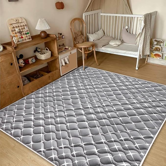 Baby Play Mat - 65" X 50",Premium Thicker Foam One-Piece Crawling Mat, Machine Washable, Extra Large Anti-Slip Activity Playmat for Babies, Toddlers & Infants