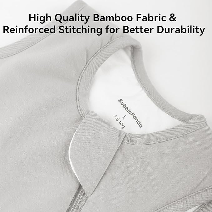BubblePanda Rayon Made from Bamboo Sleep Sack 12-18 Months 0.5 Tog Soft Lightweight Toddler Sleep Sack 1t for Babies 2-Way Zipper Wearable Blanket Baby 12 Months