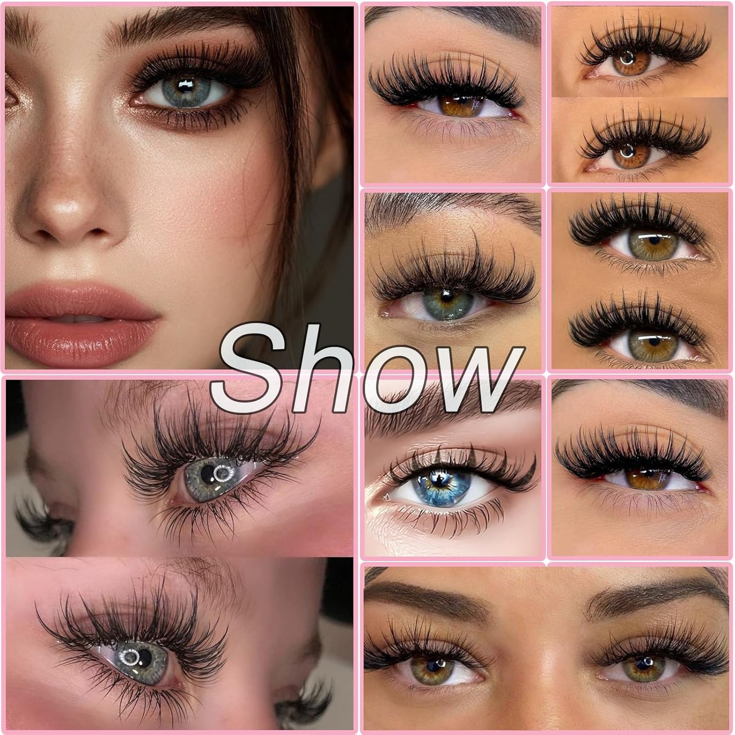 640 Pcs D Lash Clusters, Eyelash Clusters Individual Lash Extension Curl Fluffy Wispy False Eyelashes Extensions (Lash Clusters, 60D+80D 9-16mm)