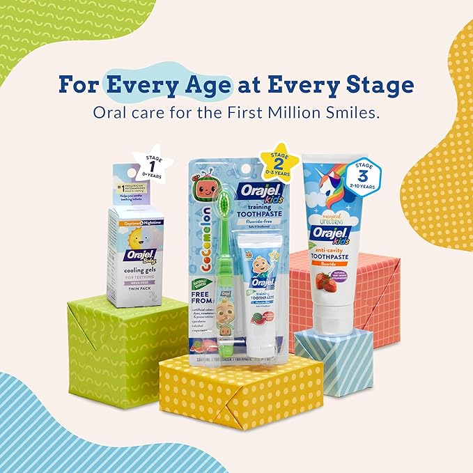 Orajel Baby Nighttime Cooling Gel for Teething, Drug-Free, #1 Pediatrician Recommended Brand for Teething*, One .18oz Tube
