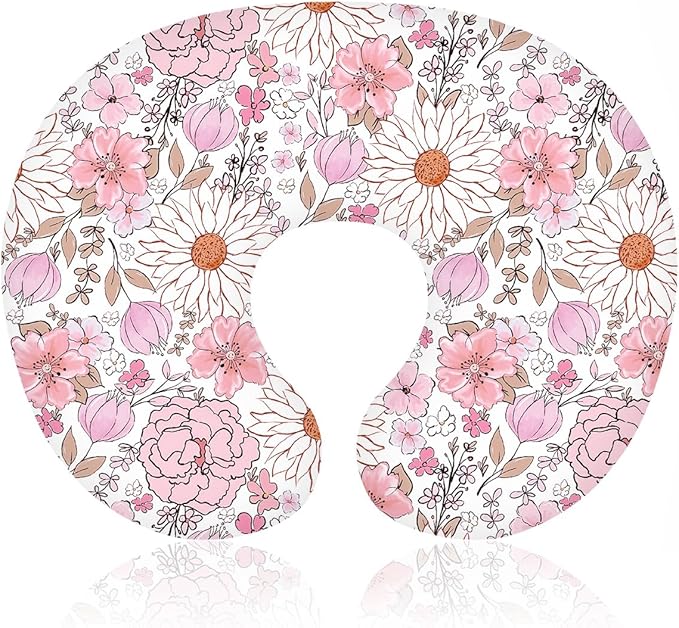 Boyoung Stretchy Nursing Pillow Covers Ultra Soft Slipcovers for Breastfeeding for Baby Girls Boys, Feeding Pillow Cover Fits Standard Infant Support Pillows Positioners Nursing Pillow Case