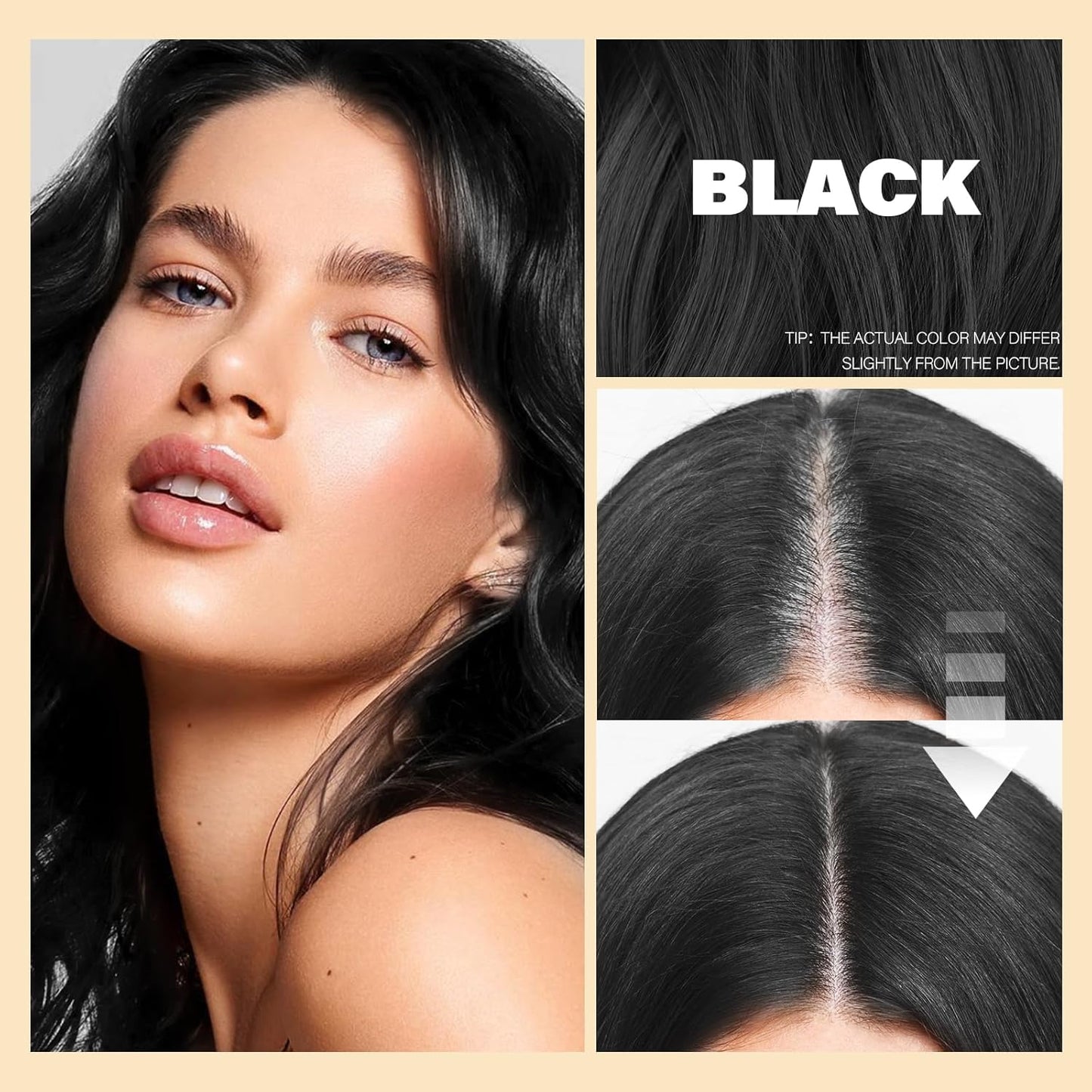 Root Touch Up Sets,Hairline Powder for Women Cover Up- Hairline Concealer for Thin and Thinning Hair, Water & Sweat Resistant,Contain Azonbey Makeup Brush (Black, Med-Makeup Brush)