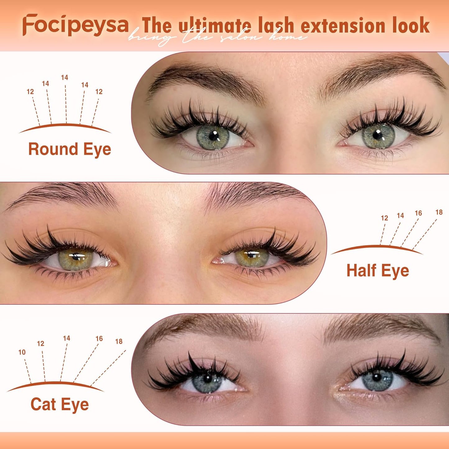 Focipeysa Manga Lash Clusters Wispy Cluster Lashes 140pcs Clusters Lash Extensions with Bottom Lashes 10-18mm Mixed D Curly Individual Eyelash Extensions Spiky DIY Lash Extension at Home