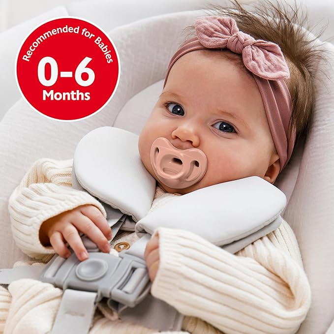 NUK 100% Silicone Comfy Orthodontic Pacifiers, 0-6 Months, Pink Fashion, Timeless Collection, 5 Count