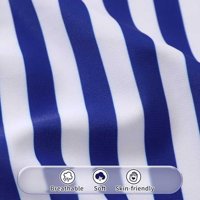 Happy Town Toddler Swimsuit Girl Solid Color Stripe One-Piece Baby Bathing Suits