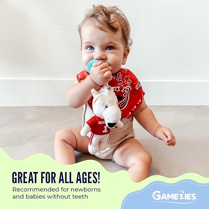 Gamezies Baby Boy and Girl Silicone Cactus Plush Pacifier with Detachable Western Plush Toy Holder, CPSIA Tested, BPA-Free 0-6 Months