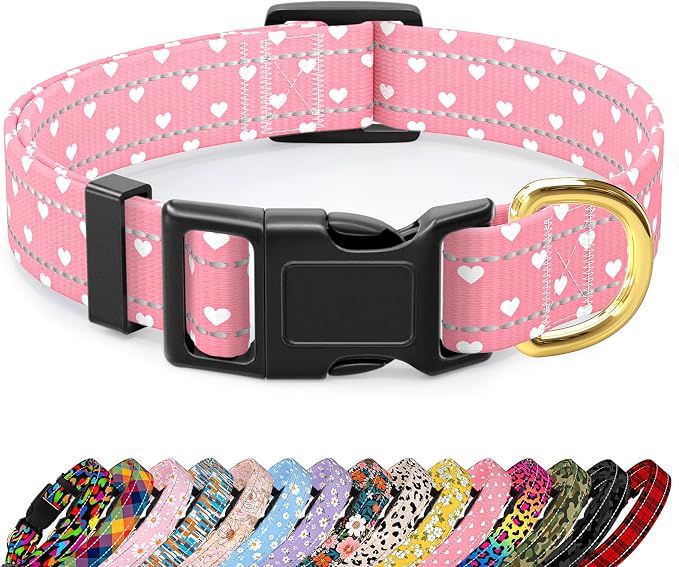Reflective Dog Collar for Extra Small Dogs, Cute Adjustable Heavy-Duty Nylon by TMOODEL