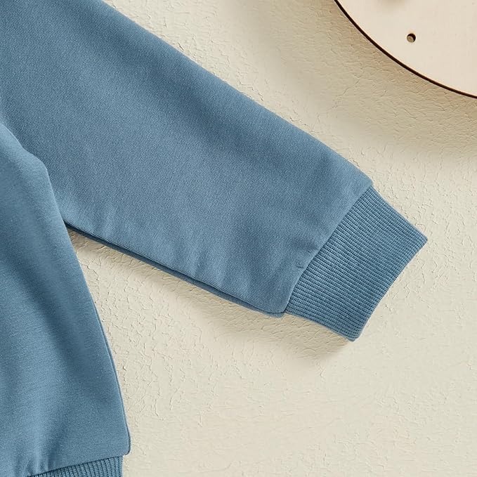 Toddler Baby Boy Fall Winter Outfit Long Sleeve Letter Print Sweatshirts and Jogger Pants Infant Boy Clothes