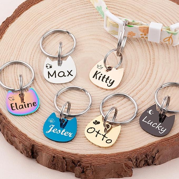 Anavia Small Size Dog Cat ID Tags, Small/XS Personalized Color Plated Stainless - Image 3