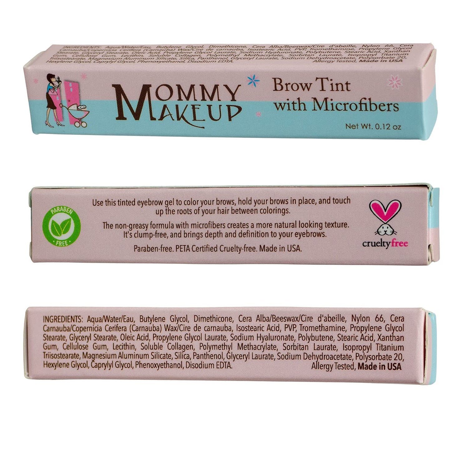 Brow Tint with Microfibers - 4-in-1 Tinted Eyebrow Gel to Groom, Hold, Sculpt & Color Your Brows, Covers Gray Hair - Water Resistant, Clump-Free, Long Lasting (Fawn) by Mommy Makeup