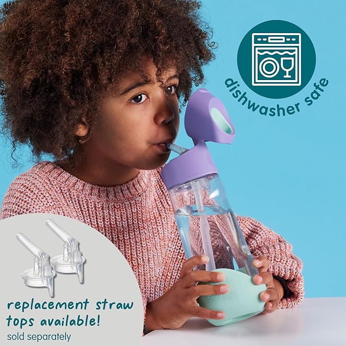 b.box Kids Water Bottle – 20oz Tritan Toddler Drink Bottle with Straw for School, Daycare, Travel w/Easy-Grip Triangular Design, Leak Proof Lid & Handle, BPA Free, Dishwasher Safe (Passion Splash)