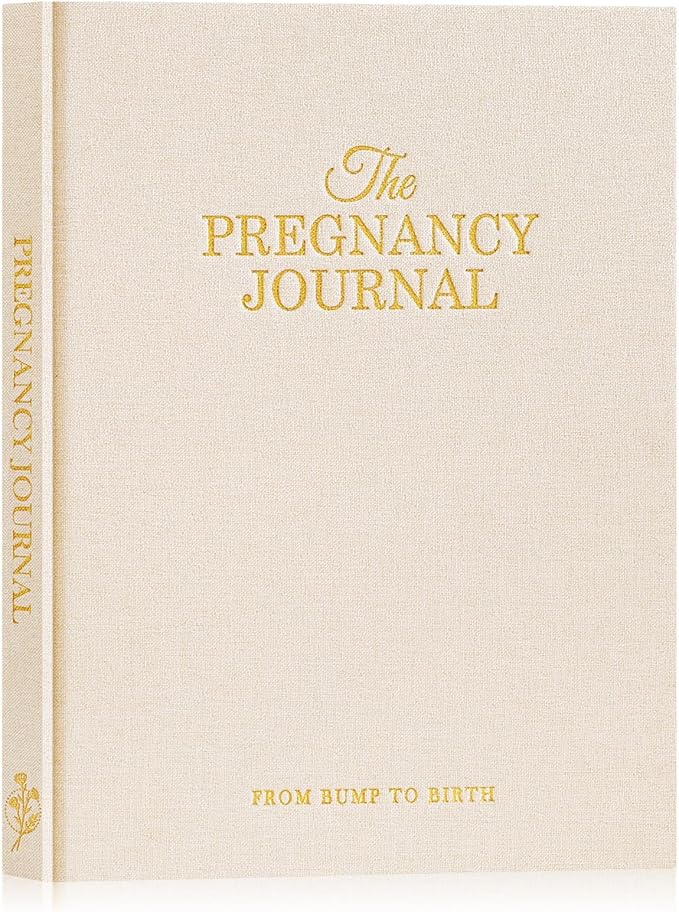 Lanpn My Pregnancy Journal Memory Book for First Time Mom, 156 Page Pregnant Announcement Must Have Planner Scrapbook, Pregnancy Tracking Diary Mom to Be Keepsake Gift for Expecting New Parent Beige