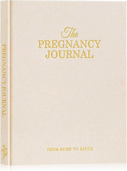 Lanpn My Pregnancy Journal Memory Book for First Time Mom, 156 Page Pregnant Announcement Must Have Planner Scrapbook, Pregnancy Tracking Diary Mom to Be Keepsake Gift for Expecting New Parent Beige