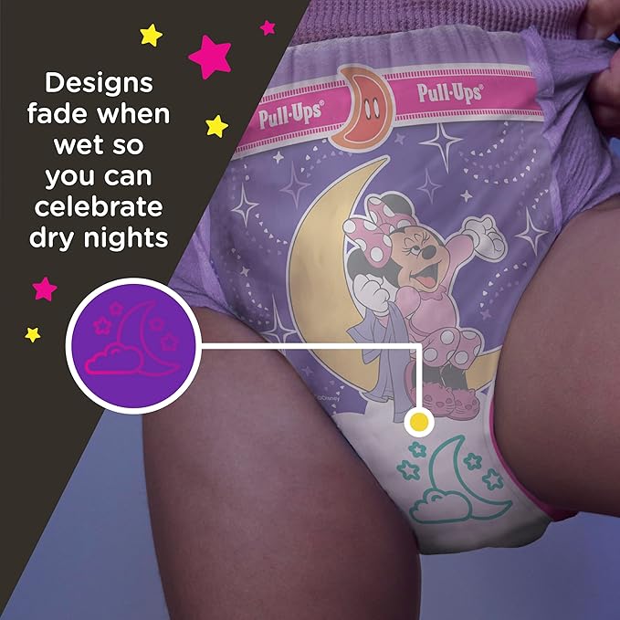 Pull-Ups Girls' Night-Time Potty Training Pants, Size 4T-5T Overnight Training Underwear (38-50 lbs), 52 Ct