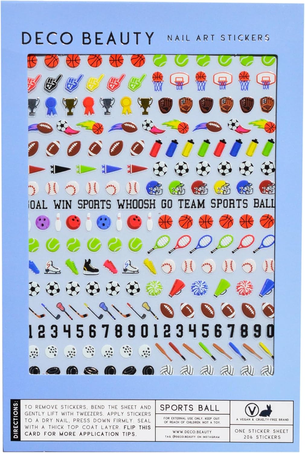 Sports Ball Nail Stickers - Lightweight & Easy-to-Apply Nail Art with Trendy Designs - Durable & Long-Lasting Nail Stickers for Women, Ideal for DIY Manicures & Salon-Quality Nails