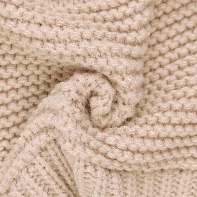 Duoyeree Baby Winter Hat Scarf Glove Beanie Set Girls Boys Pom Pom Knitted Beanie Mitten Scarves for Toddler 0-3T