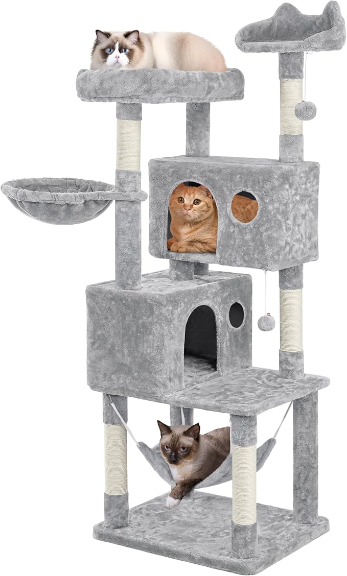 Yaheetech 64.5in Extra Large Multi-Level Cat Tree Kittens Play House Condo by Yaheetech