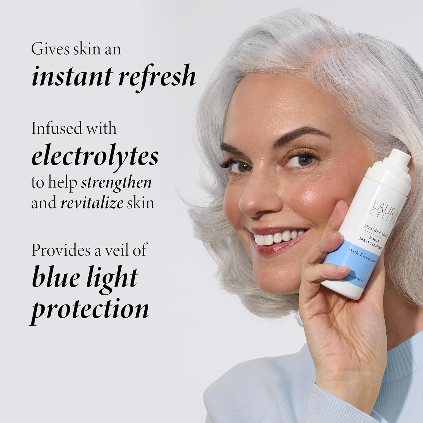 LAURA GELLER NEW YORK Spackle Mist Boost Setting Spray with Electrolytes - Long-Lasting Makeup Spray with Blue Light Protection - Dewy Skin Makeup Setting Spray