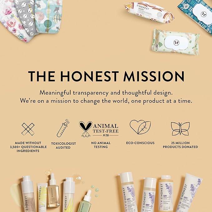 The Honest Company Clean Conscious Multi-Use Wipes, Unscented Hypoallergenic Baby Wipes for Sensitive Skin, 99% Water Plant-Based Compostable Wipes, Geo Mood, 576 Count