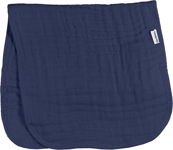 Gerber Baby Unisex Muslin Burp Cloths 6-Pack, Multi Blues Browns, Large Size 20" x 10"
