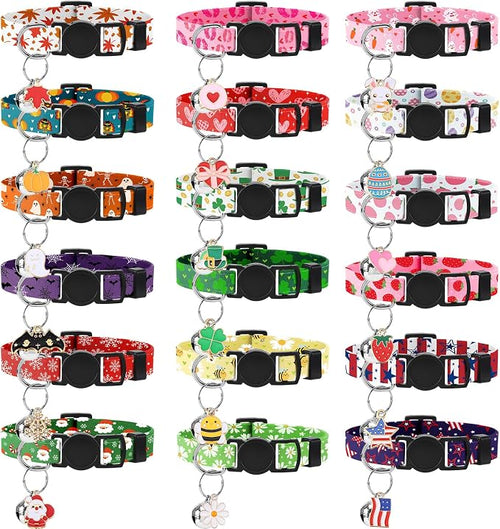 18 Pcs Holiday Cat Collars St. Patrick's Day Cat Collars by Guiqulai
