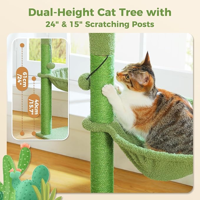PAWZ Road Cactus Cat Tree, 33 Inchs Cat Tower - Image 4