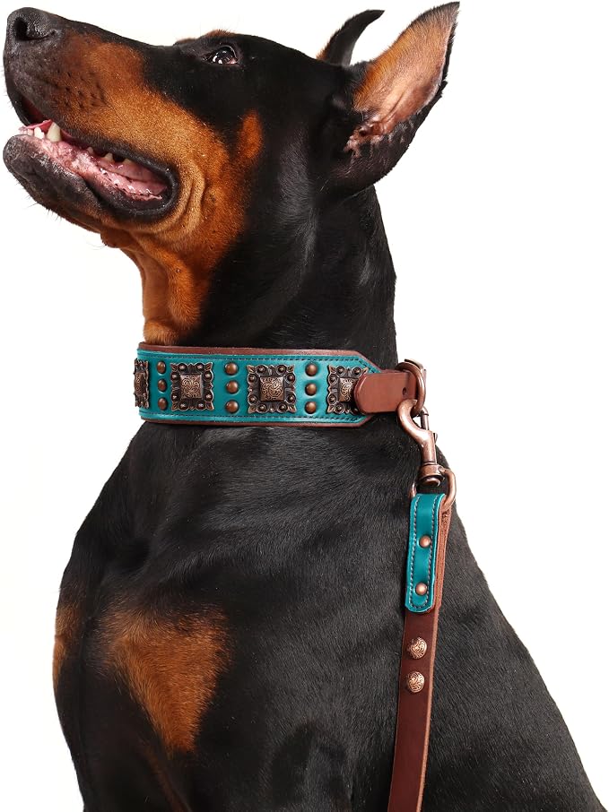 PET ARTIST Upgrade Padded Leather Dog Collar, 2 inch Wide Genuine Leather Dog - Image 7