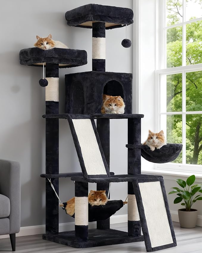 Multi-Level Cat Tree for Indoor Cats, Cat Tower by Gitelnour