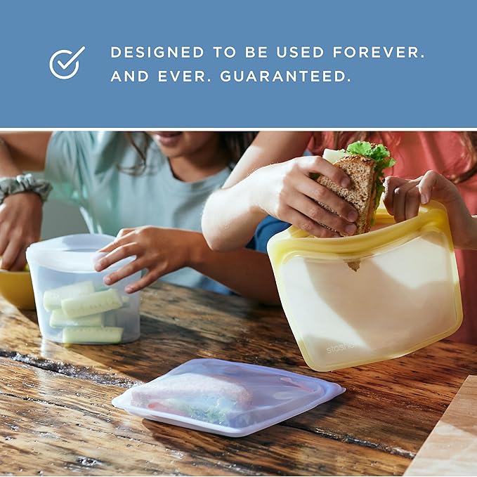 Stasher Premium Silicone Reusable Food Storage Bowl, Clear, Microwave, Sous Vide, Dishwasher, Oven and Freezer Safe, BPA Free, Leak-free, Eco-friendly, 6-Cup Bowl